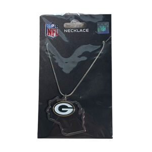 Greenbay Packers Charm On Silver-Tone Necklace